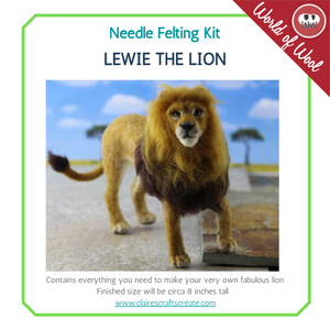 Lewie The Lion Artisan Needle Felting WOW Kit
