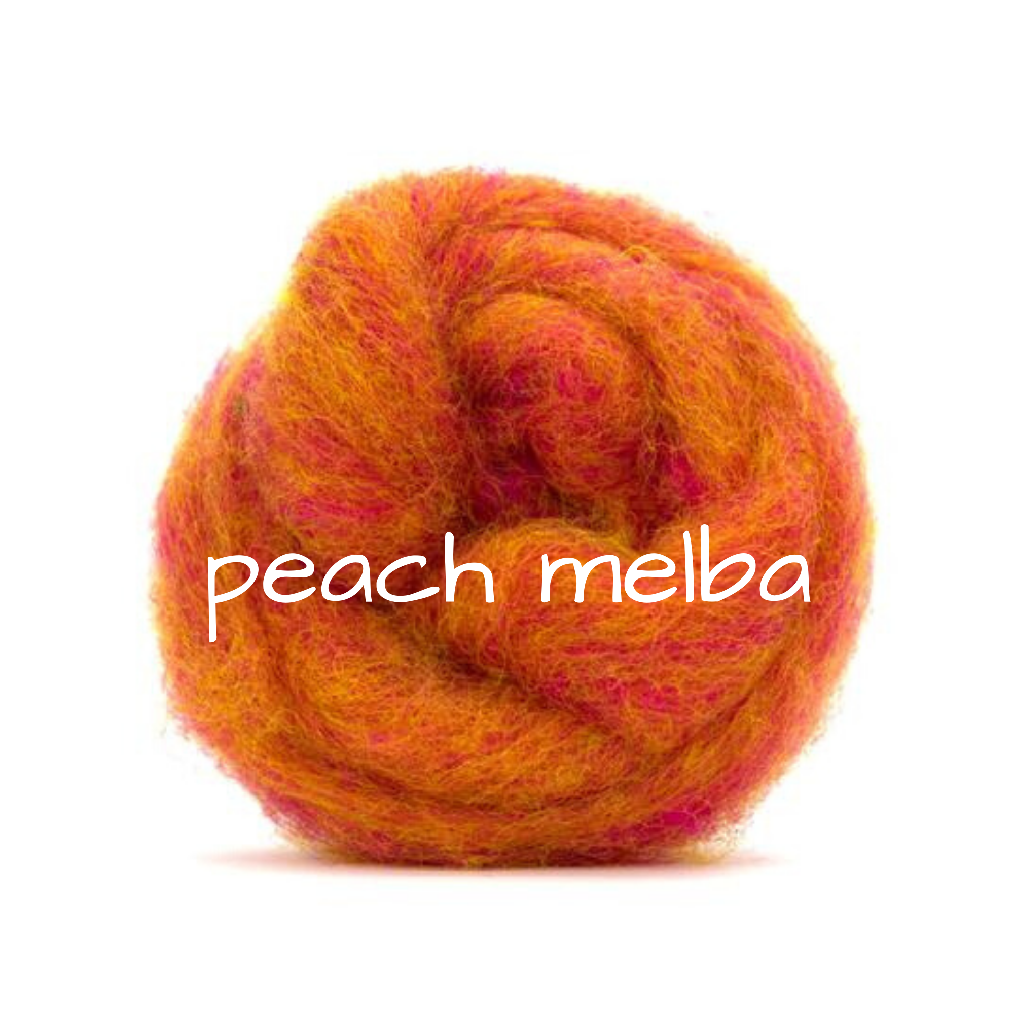 Carded Corriedale Slivers - Peach Melba (Pumpkin)