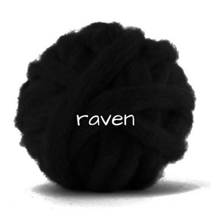 Carded Corriedale Slivers - Raven Black