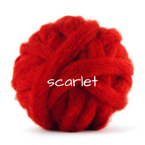 Carded Corriedale Slivers - Scarlet Red