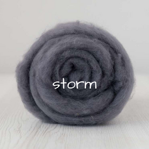 Carded Batting Extra Fine Merino Needle Felting Wool - Storm