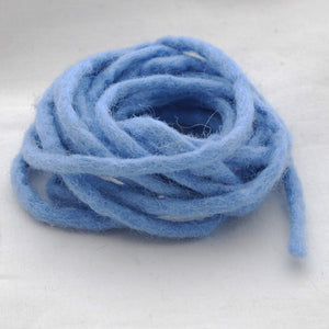 Handmade 100% Wool Felt Cord - French Blue