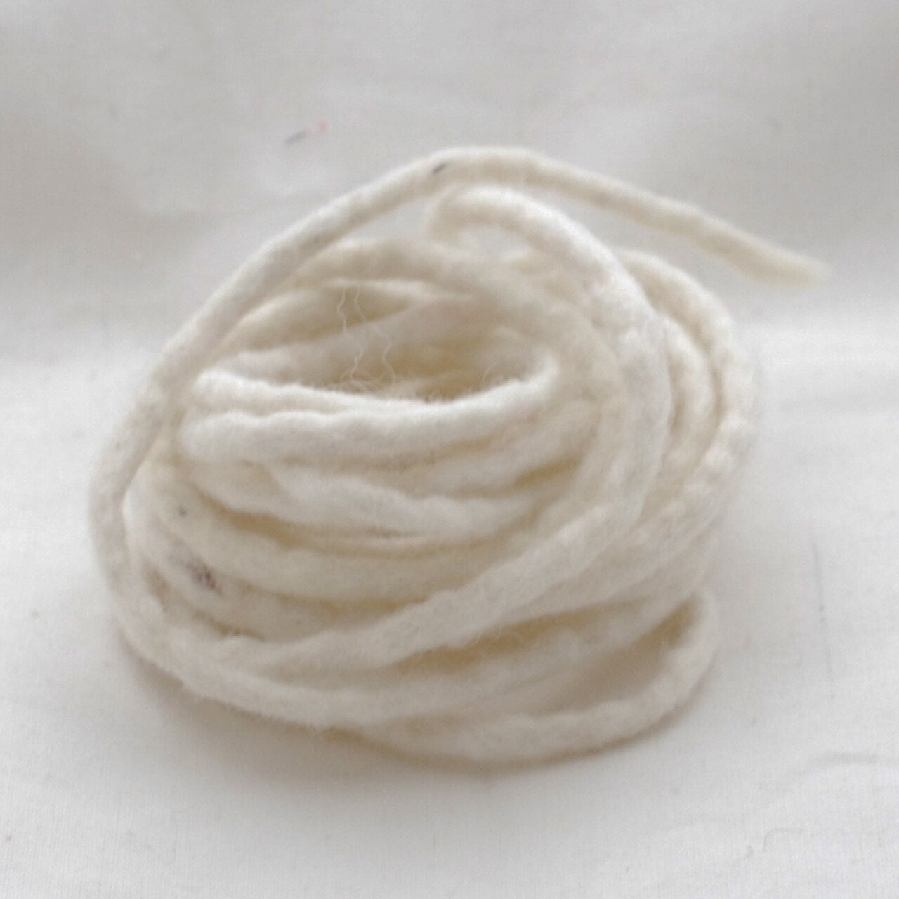 Handmade 100% Wool Felt Cord - Ivory White