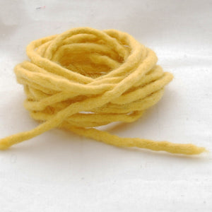 Handmade 100% Wool Felt Cord - Mustard Yellow